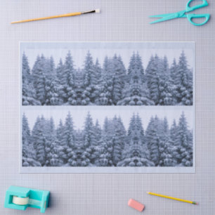Magical winter forest - blue, tissue paper