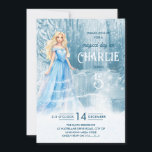 Magical Winter Frozen Snow Princess Kids Birthday Invitation<br><div class="desc">A winter snow princess kid's Birthday invitation template. The watercolor design features a beautiful princess on a magical winter wonderland landscape. Personalize by editing the digital or printed invitation with your details.</div>