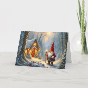 Magical Winter Gnome House Christmas Card