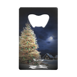 Magical Winter Holidays Credit Card Bottle Opener