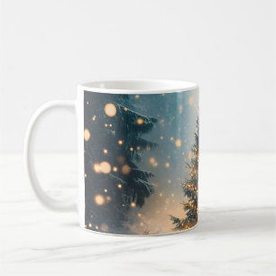 Magical Winter Snowy Forest Christmas Tree Coffee Mug
