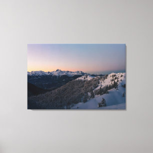 Magical winter sunset with mountain Triglav Canvas Print