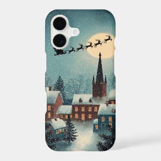 Magical Winter Village Christmas with Santa Flying