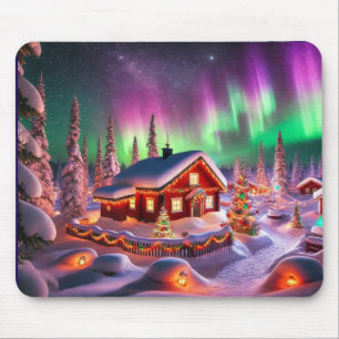 Magical Winter Wonderland: Santa's Village Mouse Mat