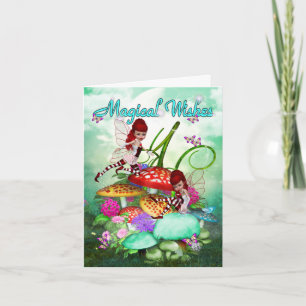 Magical Wishes, playful fairies.. card