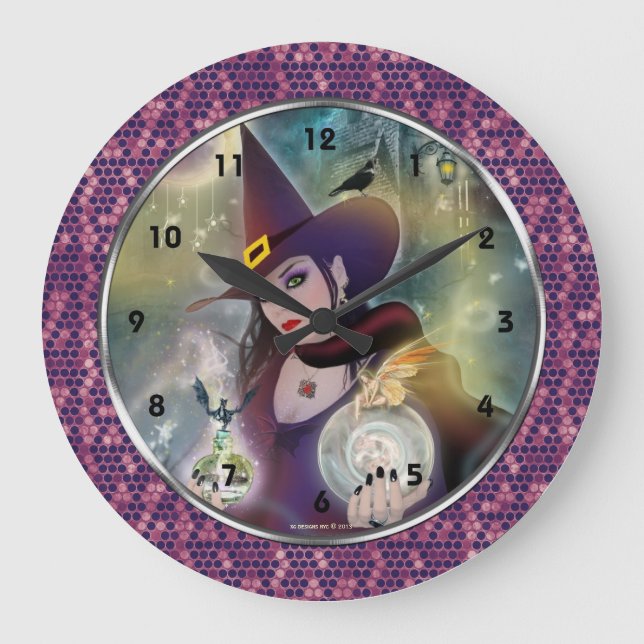 Magical Witch art Wall Clock (Front)