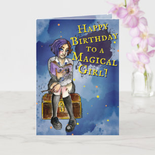 Magical Witch Girl Teen Birthday Card