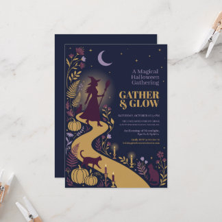 Magical Witch Halloween Gathering Party Invitation