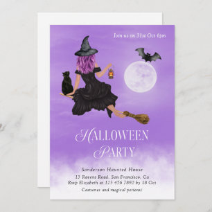 Magical Witch Halloween Party   Invitation