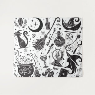 Magical Witch Whimsical Wiccan Pagan  Tapestry
