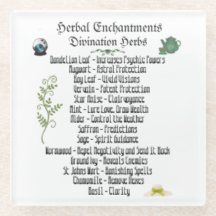 Magical Witchcraft Herbal Spiritual Pagan Glass Coaster
