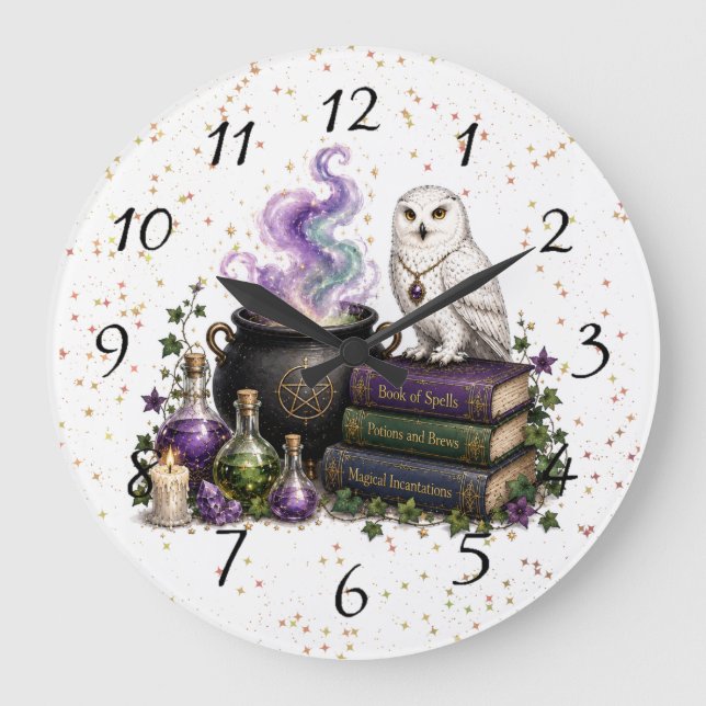 Magical Witches & Wizard Birthday Party Gift Large Clock (Front)