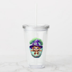 Magical Witchy Monkey Acrylic Tumbler
