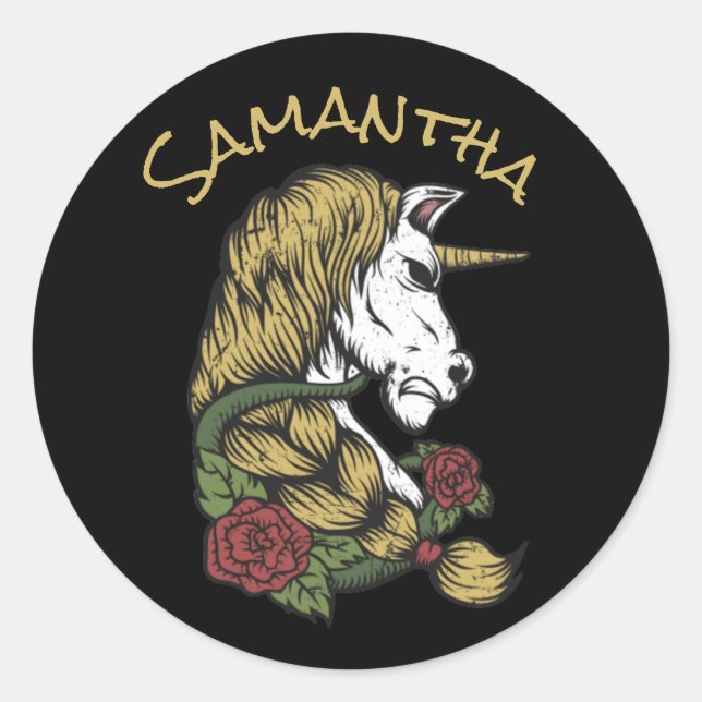 Magical with a Unicorn Party Classic Round Sticker (Front)