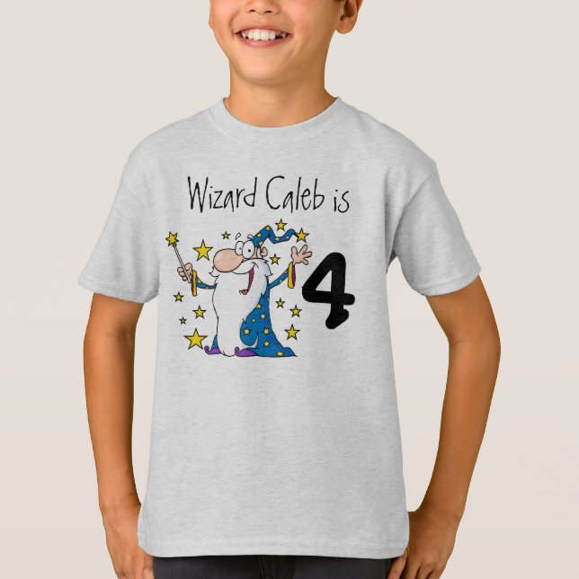 Magical Wizard Customisable Birthday T-shirt (Front)