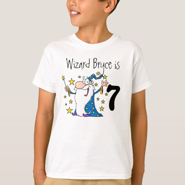 Magical Wizard Customisable Birthday T-shirt (Front)