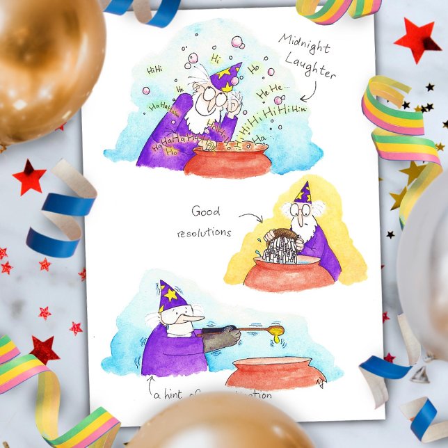 Magical Wizard Happy New Year Holiday Card (Creator Uploaded)