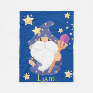 Magical Wizard, Sorcerer & Stars Nursery Fleece Blanket