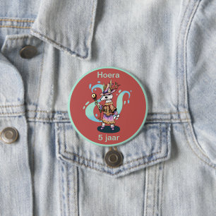 Magical wolf 5 years 7.5 cm round badge