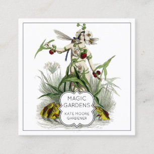 Magical Woman Of Flowers Gardener Or Landscape Square Business Card