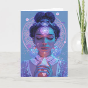 *~* Magical Woman SC4 Esoteric Pink Mandalas Blank Thank You Card