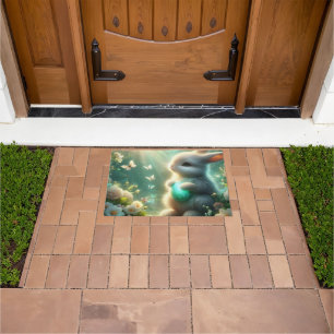 Magical Woodland Forest Bunny Egg Doormat