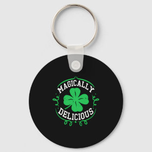 Magically Delicious Fun St Patricks Day Shamrock Key Ring