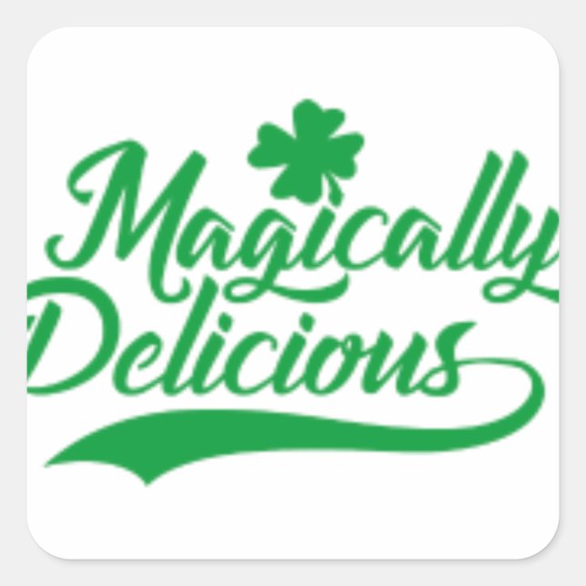 Magically Delicious St. Patrick's Day Square Sticker (Front)