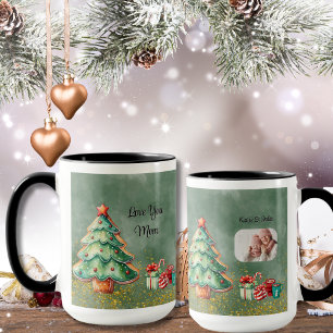 MagicalTree Watercolor Christmas  Photo Mug