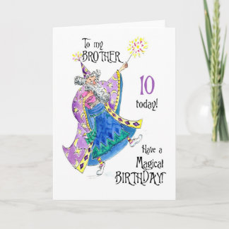 'Magician' 10th Birthday Card for a Brother