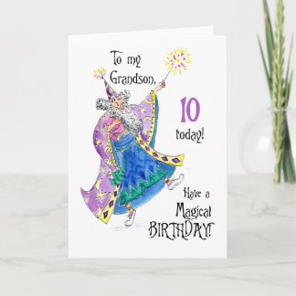 Magician 10th Birthday Card for Grandson