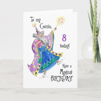 Magician 8th Birthday Card for a Cousin