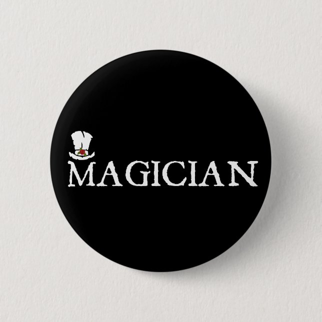 Magician and Hat 6 Cm Round Badge (Front)