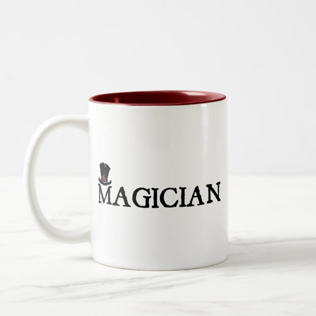 Magician and Hat Two-Tone Coffee Mug (Left)
