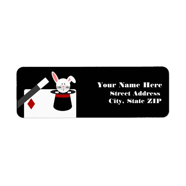 Magician Birthday Address Label - Red (Front)