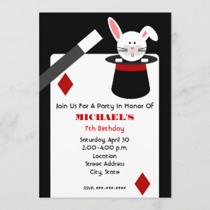 Magician Birthday - Rabbit in Hat & Playing Card
