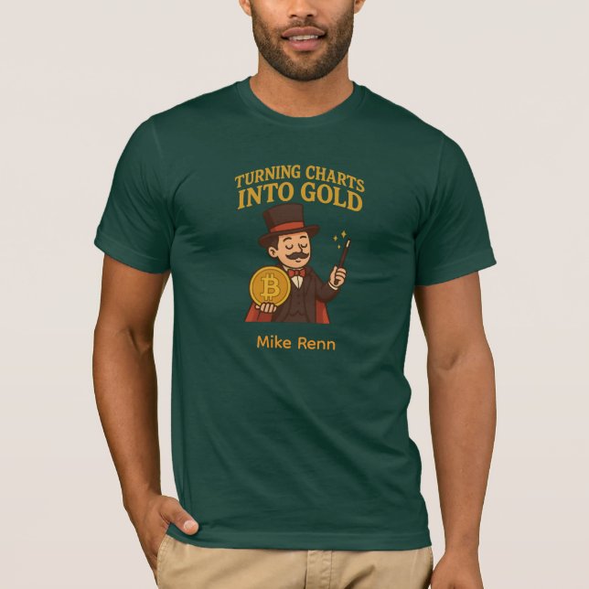 Magician Bitcoin Trading T-Shirt with Custom Name (Front)