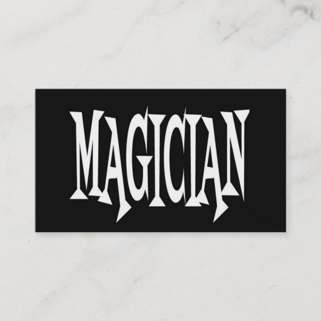 Magician Black and White Business Card (Front)