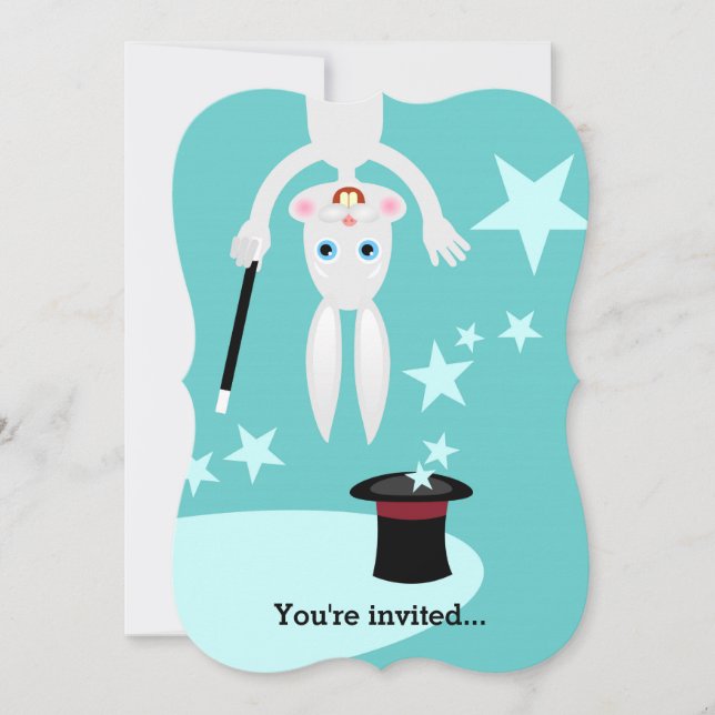 Magician boy birthday party invitation (Front)