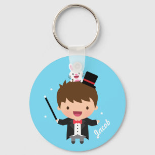 Magician Boy Magic Bunny Trick For Kids Key Ring