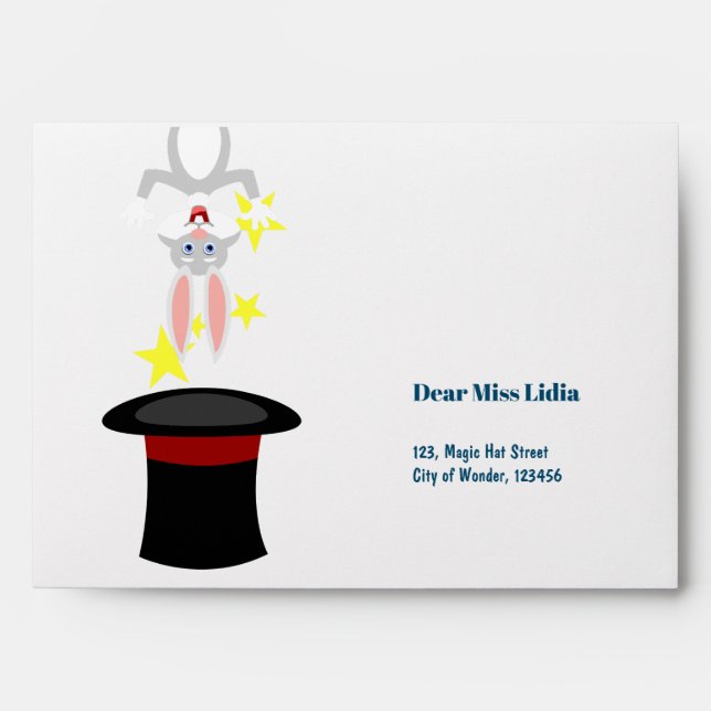 Magician Boy Show Birthday Party Envelope (Front)