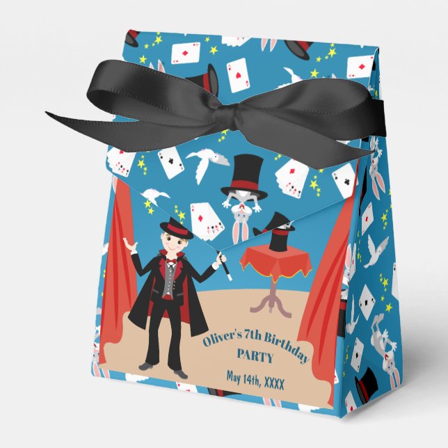 Magician Boy Show Birthday Party Favour Box (Front Side)