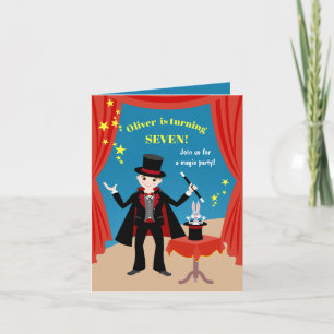 Magician Boy Show Birthday Party Invitation