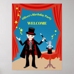 Magician Boy Show Birthday Party Poster