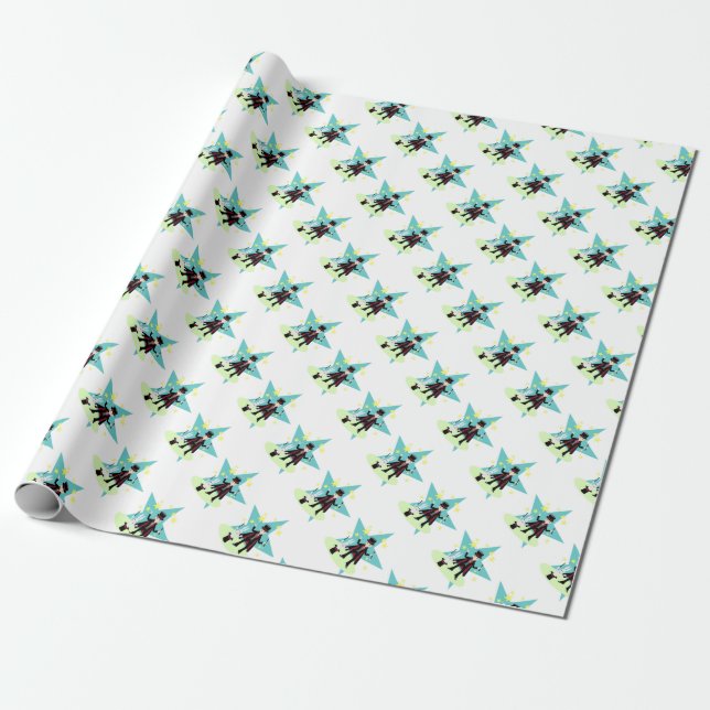 Magician boy with rabbit in the hat wrapping paper (Unrolled)