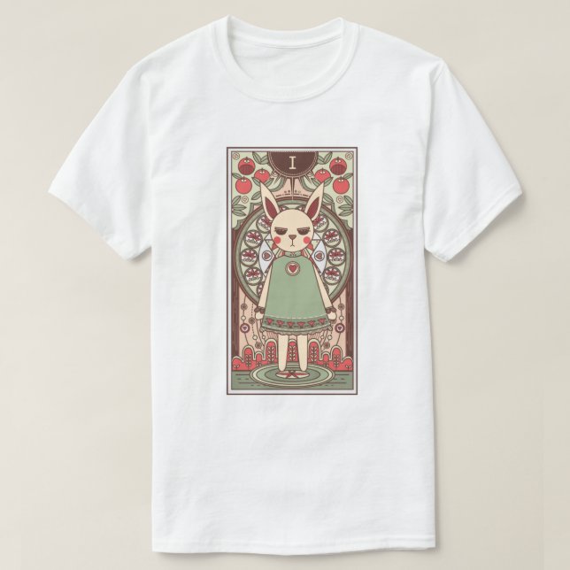 Magician Bunny Tarot Card T-Shirt (Design Front)