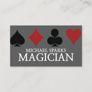 Magician, Casino, Poker, Dealer, Entertainment, Business Card