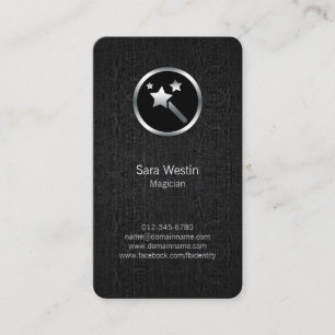 Magician Chrome Magic Wand Icon Business Card