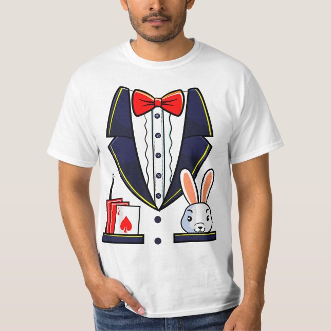 Magician Costume Halloween Magic Show Men Women Bo T-Shirt (Front)