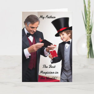 Magician Dad and Son (2) - Father's Day Holiday Card